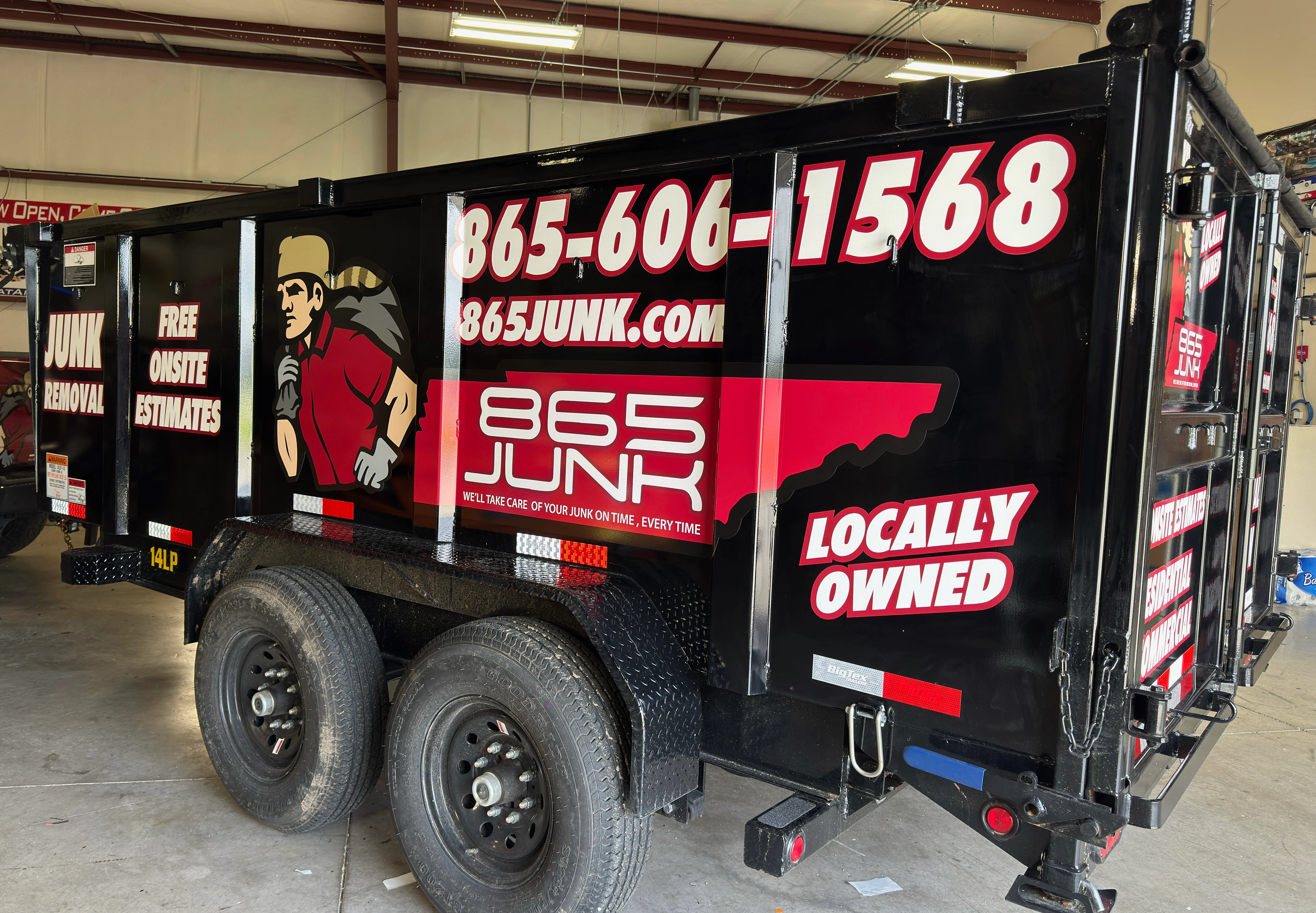 Branded 865 Junk trailer ready for local service